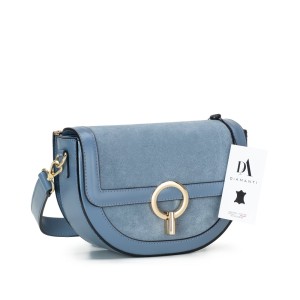 Poseta dama de umar din piele naturala DiAmanti Adora Albastru Denim D1534